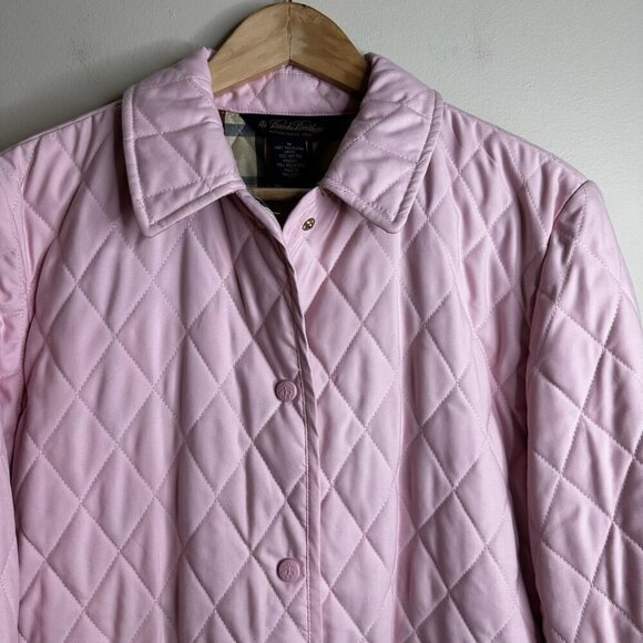 Brooks Brothers Pink Quilted Nova Check Plaid  Lined Jacket Size 10 Old Money - Picture 4 of 10